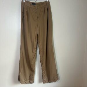 Brooks Brothers 346 Women's Tan Wide Leg Pleated Dress Pants Size 4
